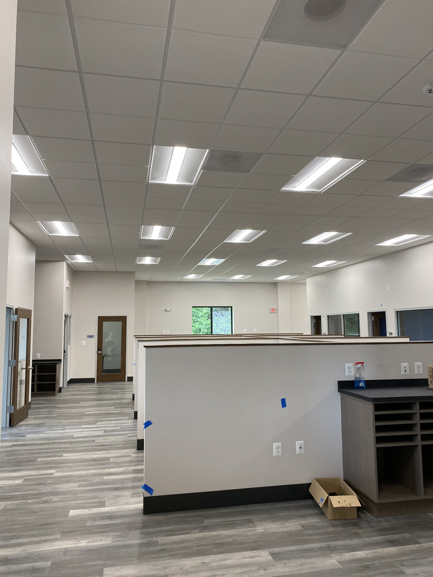 Office space lighting installation