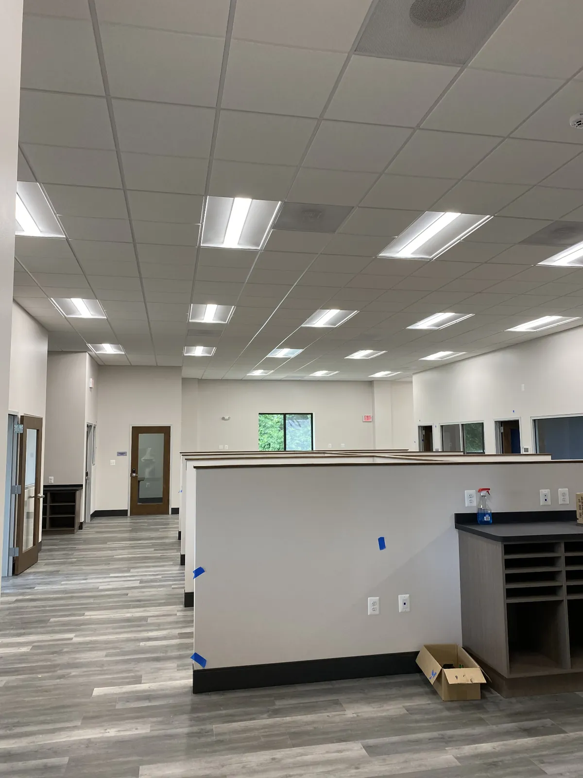 Office space lighting installation